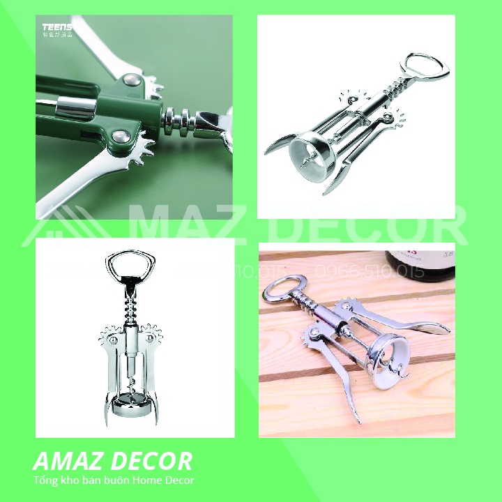 [Sỉ] Dụng cụ khui mở nắp rượu vang inox 304 đẹp giá rẻ