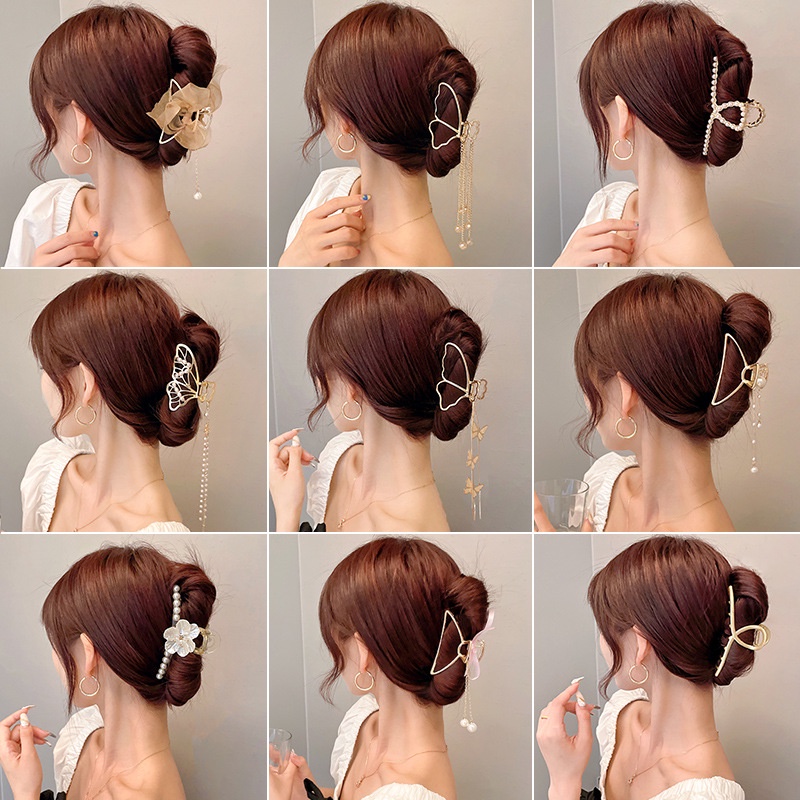 Kẹp Tóc Kim Loại Hình Hoa Bướm 3d Phong Cách Hàn Quốc Cho Nữ