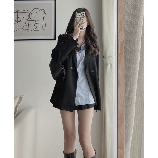 ÁO BLAZER 1 LỚP DÁNG DÀI 2 CÚC PHONG CÁCH KOREA/ÁO VEST 2 CÚC | BigBuy360 - bigbuy360.vn