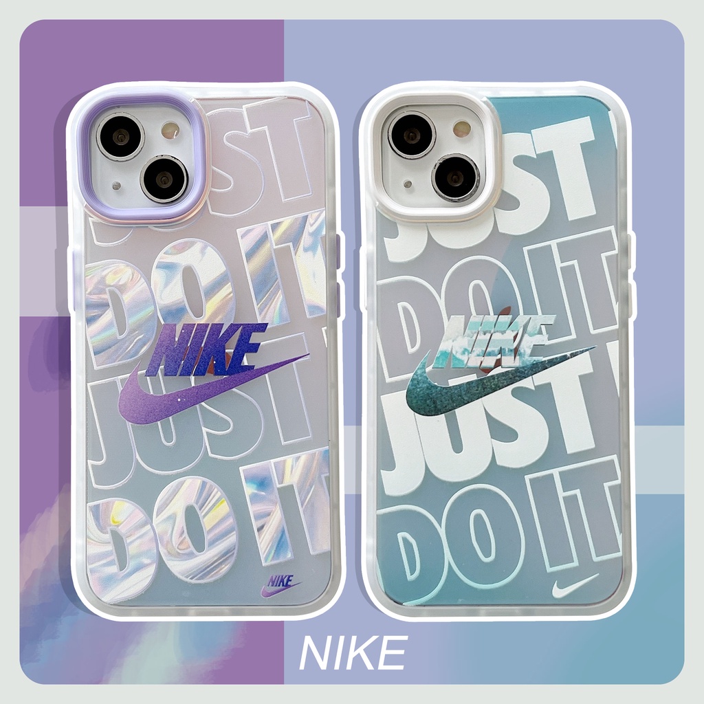 Ốp Điện Thoại Mềm Đục Màu Gradient Họa Tiết NIKE Cho iPhone 14 13 12 X XS XR XS MAX 11 11 Pro MAX