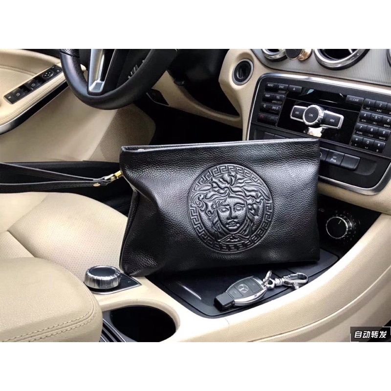 Clutch cầm tay nam da thật cao cấp thương hiệu Versace