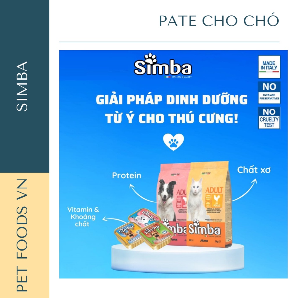 Pate cho chó SIMBA vị Gà và Cừu