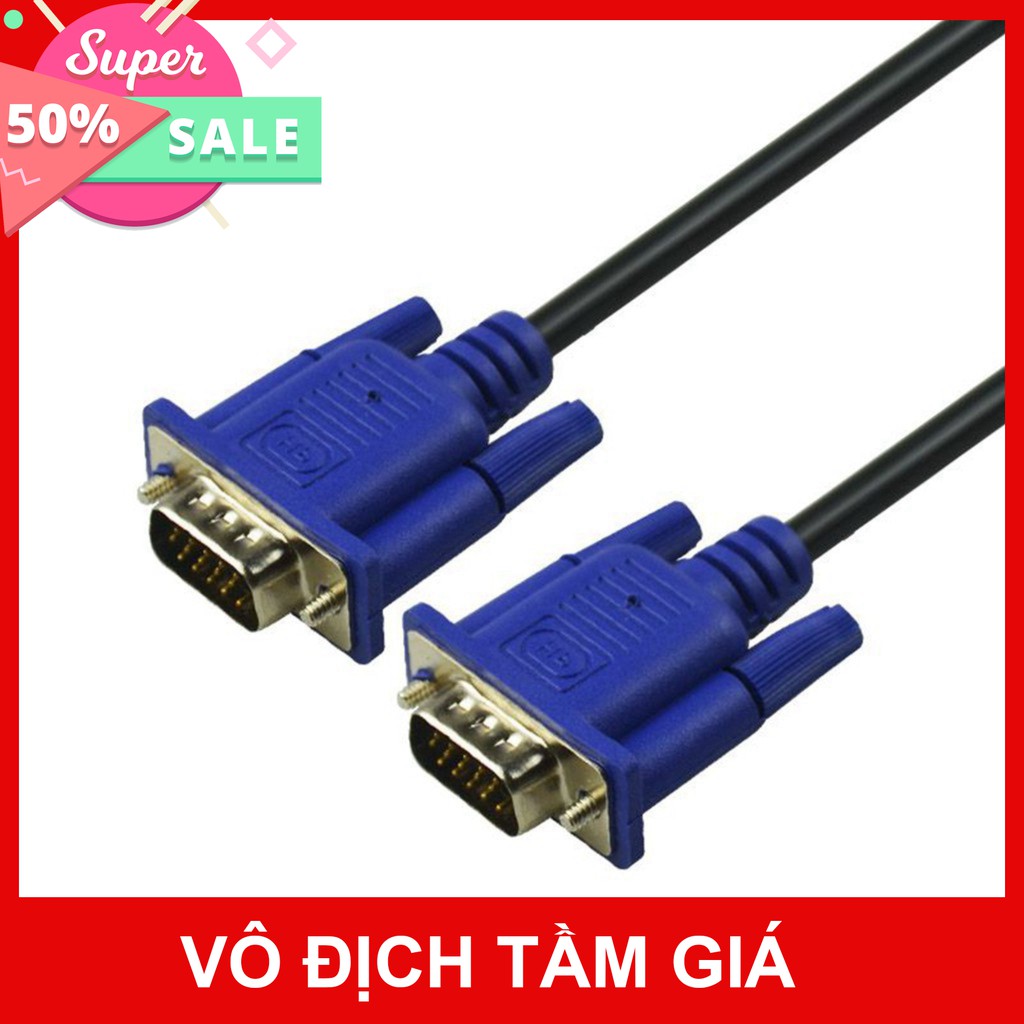 Dây VGA - Cáp VGA 5 mét - 2 đầu màu xanh- Chống nhiễu - Bảo hành 3 tháng