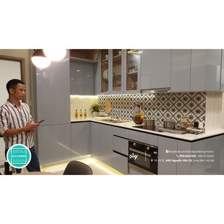 Decal gạch bông set màu ĐEN TRẮNG