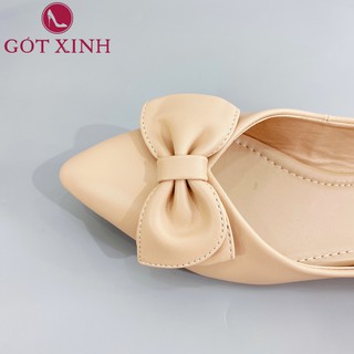 Giày Búp Bê Nơ Gót Xinh GX276 Da Mềm