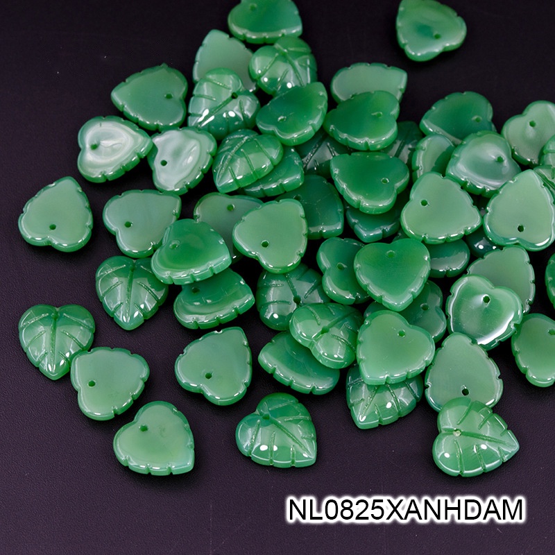 5 lá thủy tinh hình trái tim - 14*15mm - nguyên liệu làm trâm
