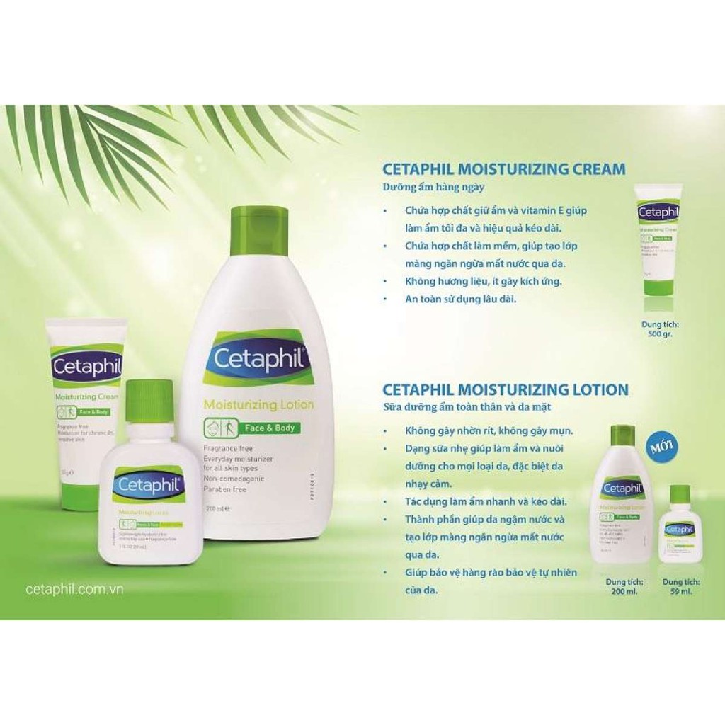 [Tặng 2 chai Lotion 59ml/chai] Combo 2 Sữa dưỡng ẩm toàn thân và da mặt CETAPHIL MOISTURIZING LOTION 200 ML/chai | BigBuy360 - bigbuy360.vn