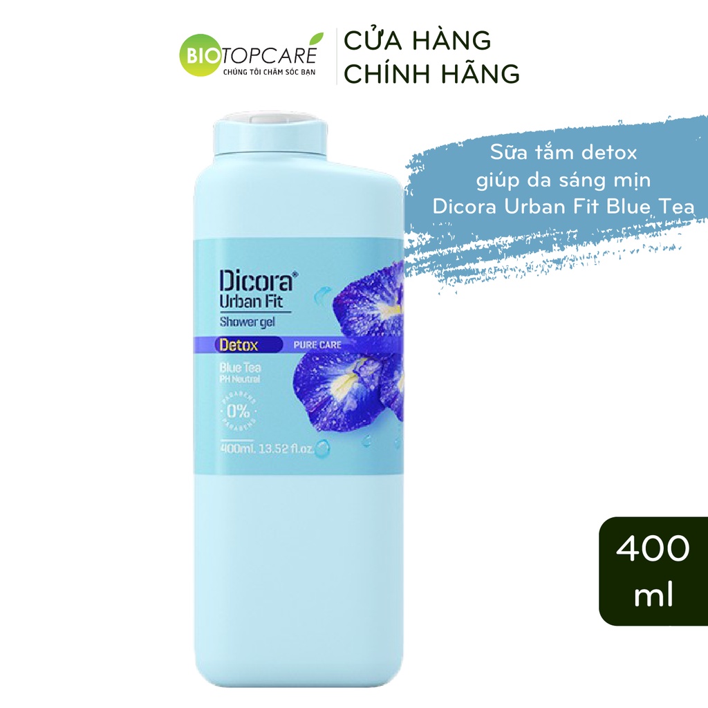 Sữa Tắm Dicora Urban Fit Detox Pure Care Blue Tea Hoa Đậu Biếc Giúp Da Sáng Mịn 400ml - TN076