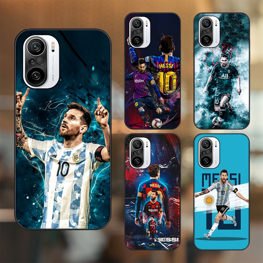 Ốp lưng Xiaomi K40 viền đen in hình Lionel Messi Barcelona PSG