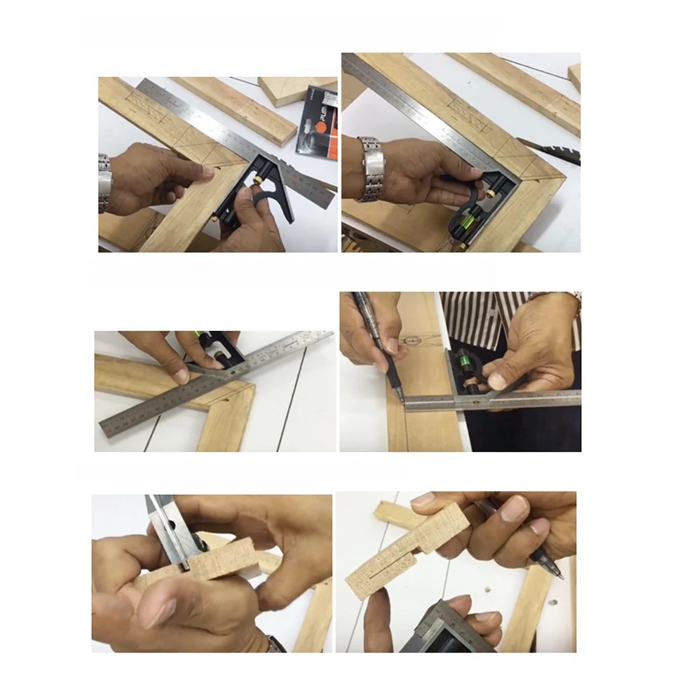 EKEZ Thước vuông kết hợp thước thủy 300mm