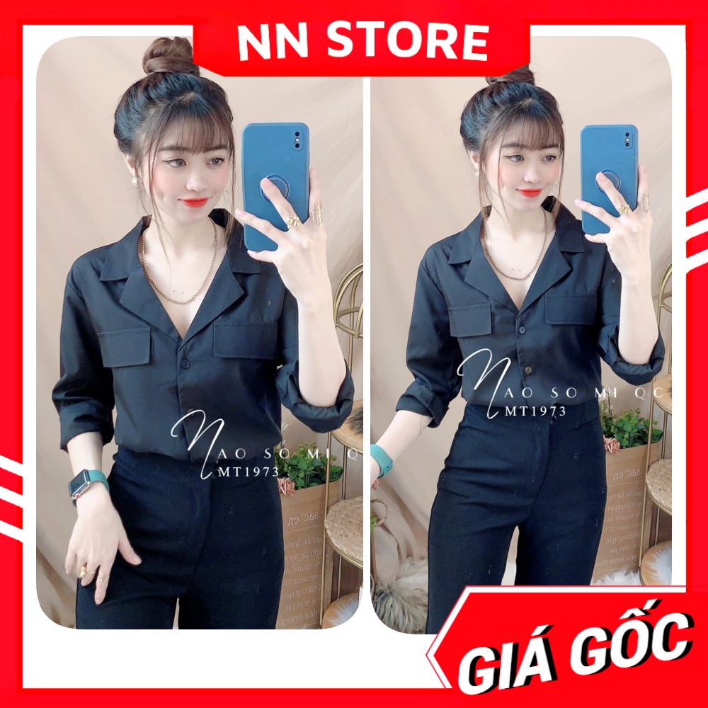 Áo sơ mi công sở nữ chất vải mềm mịn mát lai bầu dễ thương MT1973