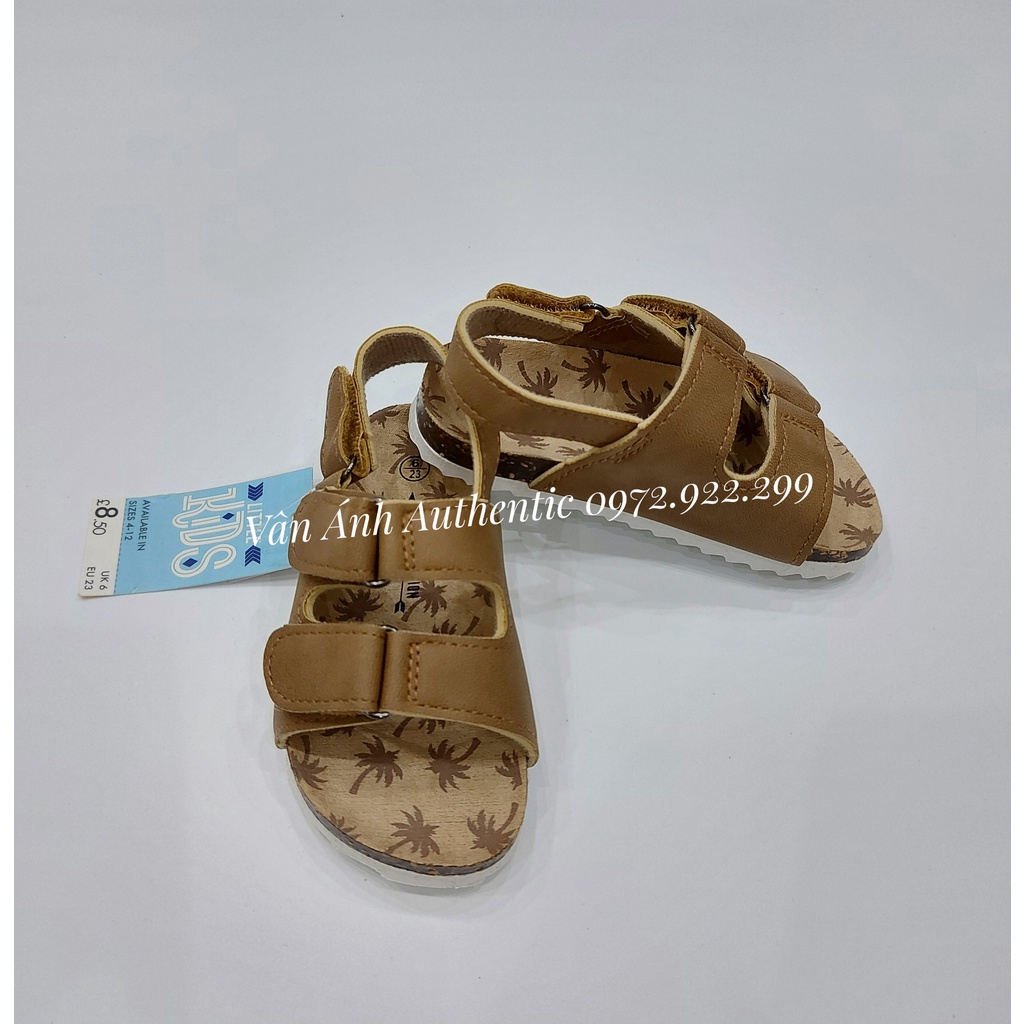 Dép sandals bé trai quai da chính hãng Matalan UK săn sale sz 22-28
