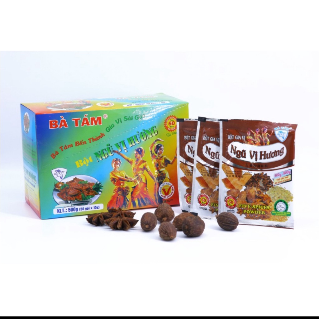 Bột Gia Vị Ngũ vị Hương Bà Tám  gói 10g hộp 50 gói