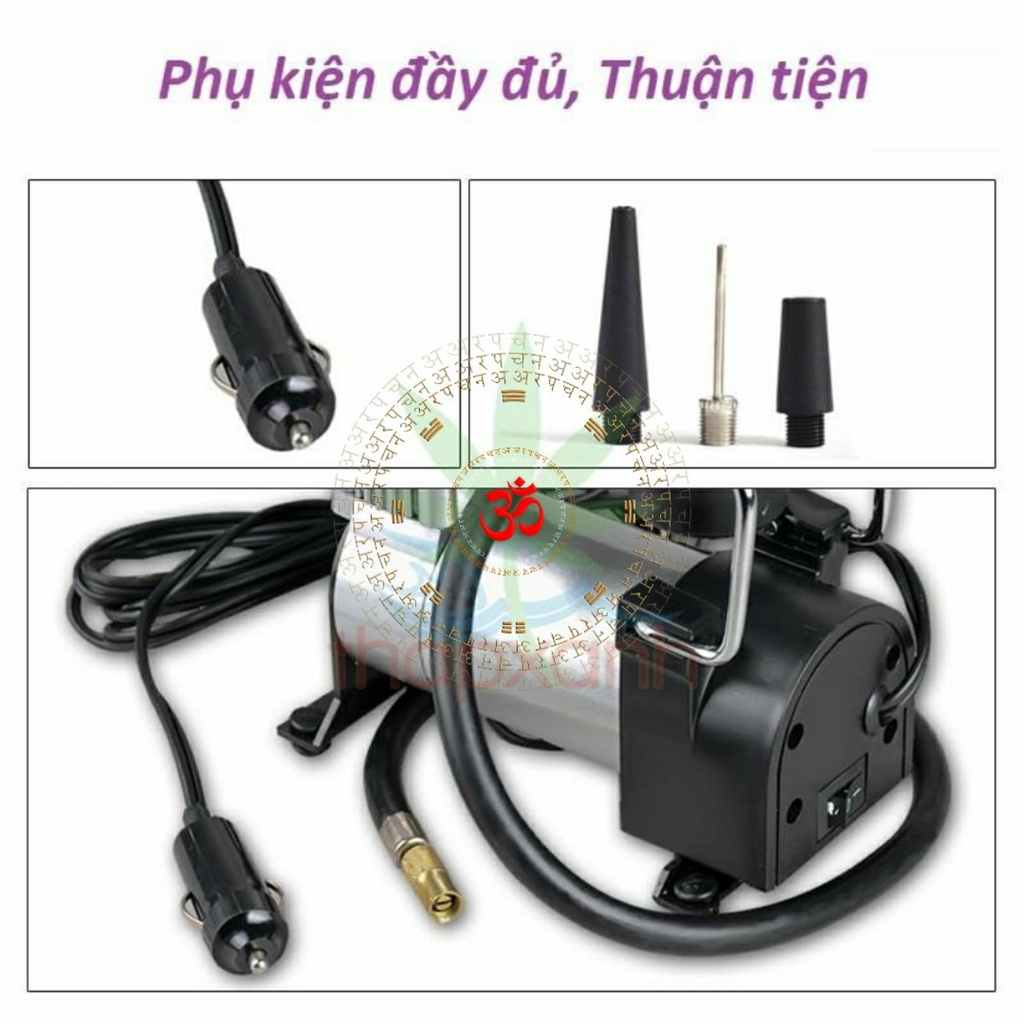 Máy bơm lốp SHU DIKA ô tô - xe máy - xe hơi 1 xi-lanh chất lượng cao dùng điện 12V