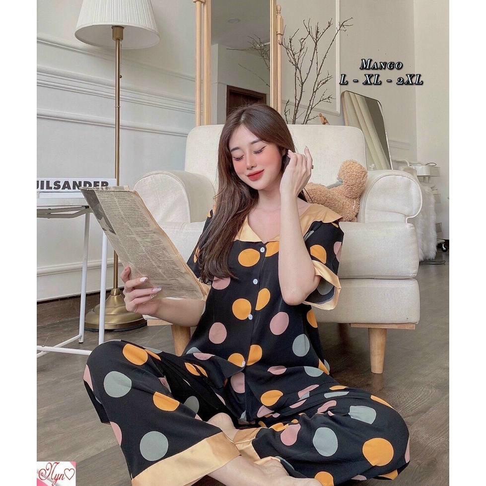 đồ bộ mặc nhà chấm bi dễ thương có size lớn (thời trang mặc nhà đồ bộ Night wear) VT16-1021