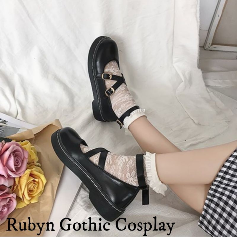 [NEW] 🍁 Giày búp bê lolita quai chéo Mary Janes, phong cách lolita ( BÓNG và NHÁM ) | BigBuy360 - bigbuy360.vn