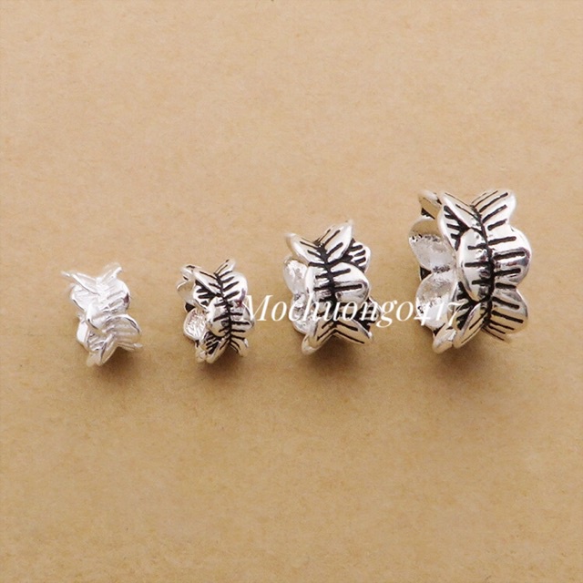 FREE SHIP  Charm bạc ốp đôi hoa sen bạc cao cấp - Hàng siêu đẹp bạc loại 1 PH328