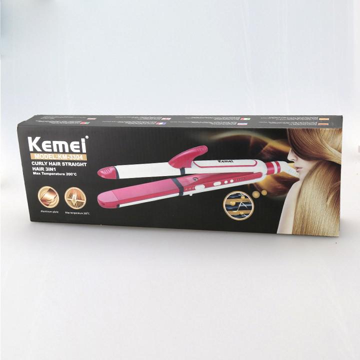 Máy kẹp tóc 3 in 1 chính hãng Kemei 3304 | Máy làm tóc tại nhà dễ dàng - Hàng nhập khẩu - Bảo hành 6 tháng ( hàng sẵn )