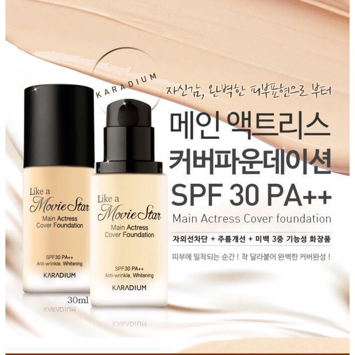 Kem nền karadium Like a Movie Star Cover Foundation 30ml