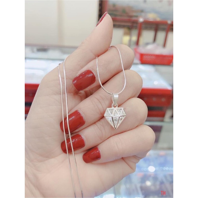 DÂY CHUYỀN SỢI MỲ MẶT ĐÁ CAO CẤP - TRANG SỨC BẠC TA
