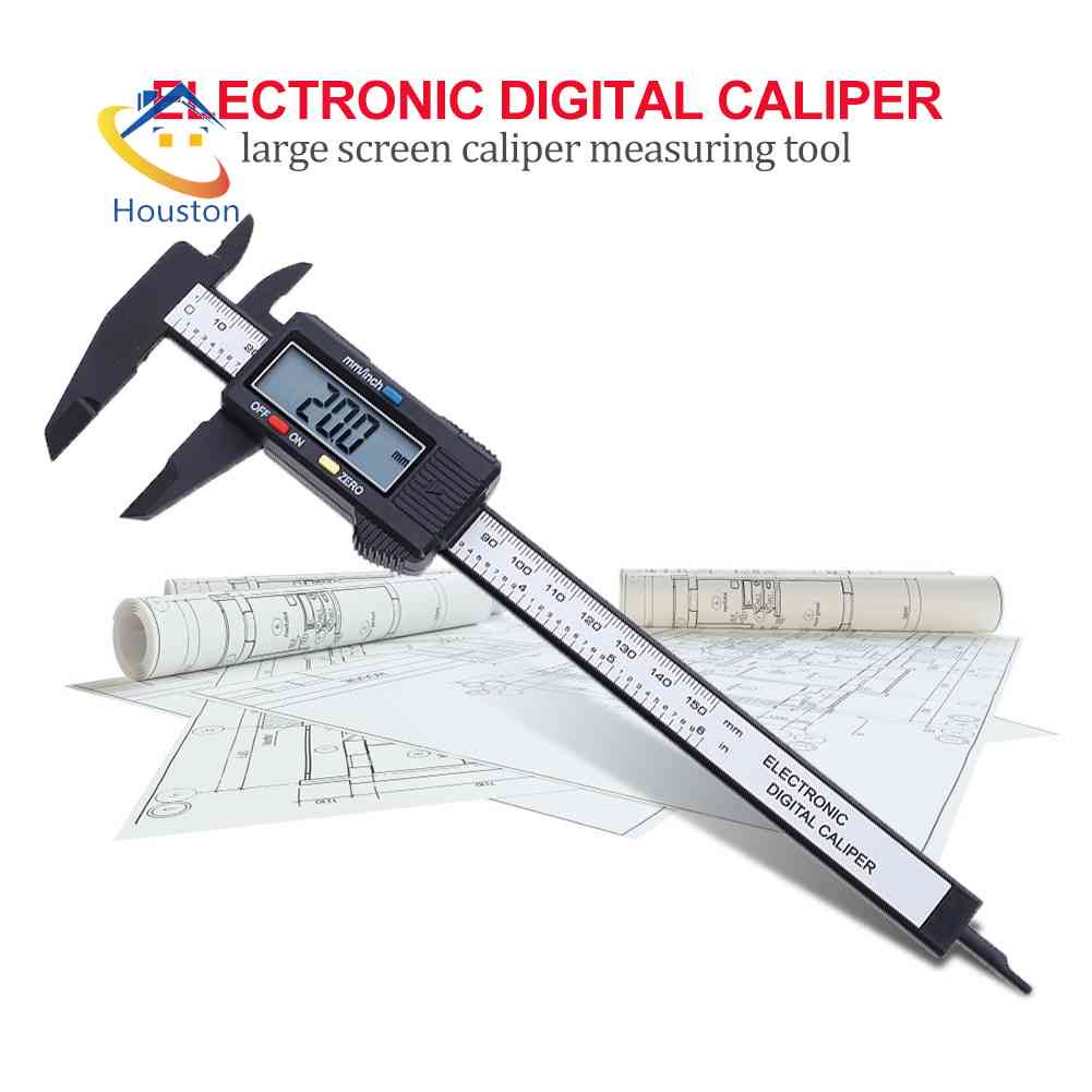 Thước Đo Điện Tử Màn Hình LCD 150mm 6 inch Bằng Sợi Carbon Chuyên Dụng