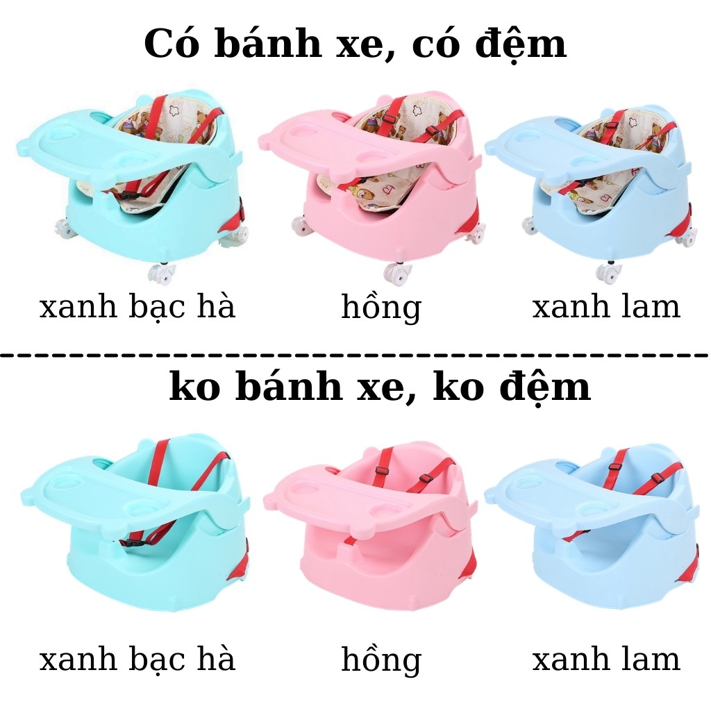 Ghế tập ngồi cho bé ăn dặm và làm xe kéo bằng nhựa kèm bánh xe gấp gọn SUSIKIDS