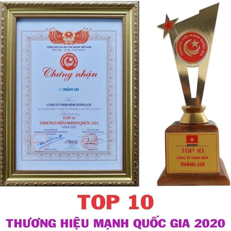 Nệm CAO SU NON THẮNG LỢI 15 phân chính hãng, bảo hành 15 năm, miễn phí giao hàng