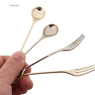 【GRCEKRIN】Kitchen Aluminum Dessert Spoon Branch Leaves Spoon Fork Coffee Spoon Tableware