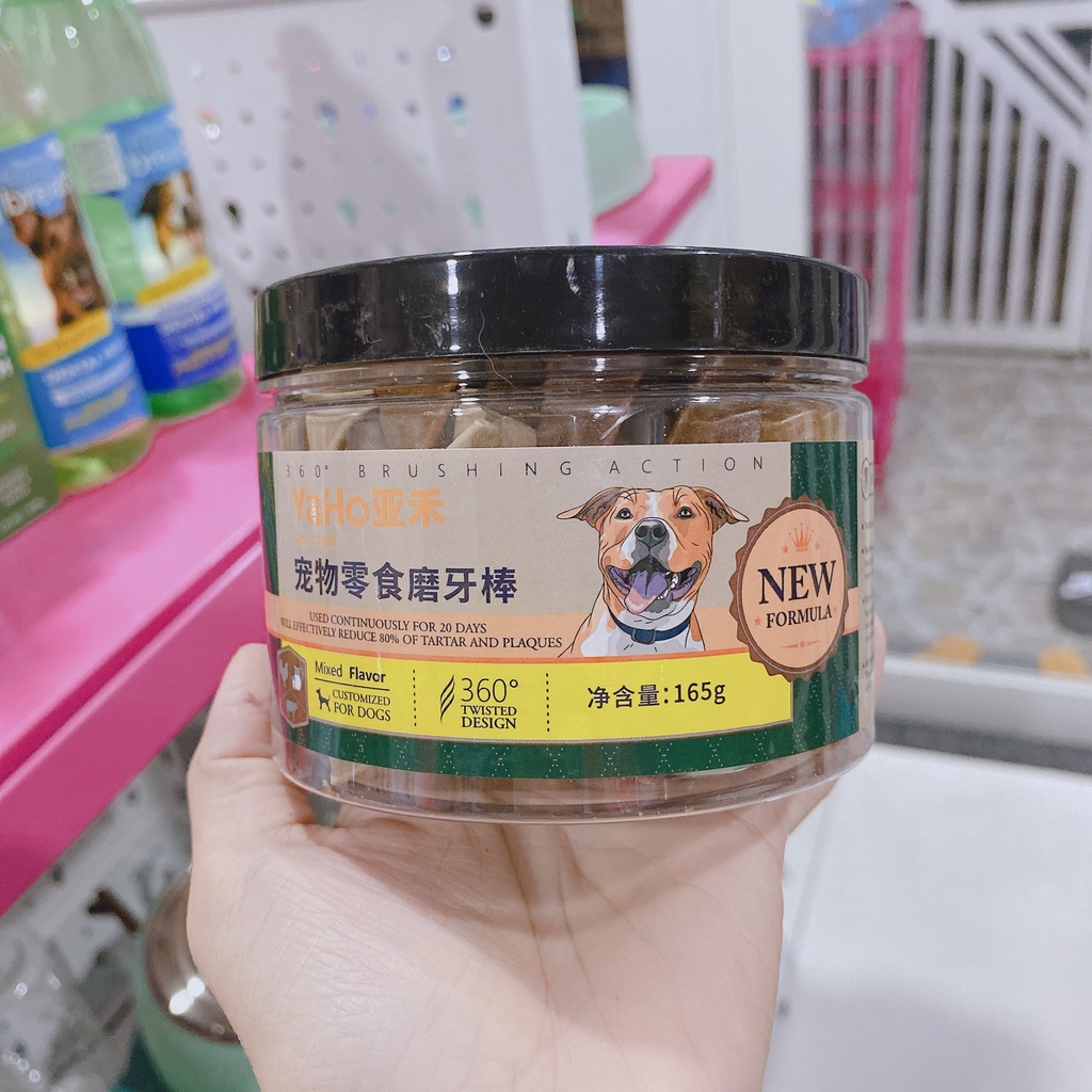 XƯƠNG GẶM KIỂU XOẮN CHO CHÓ THÚ CƯNG Yaho Bone Hộp 165g Bổ sung canxi Sạch răng Tốt cho hệ tiêu hóa