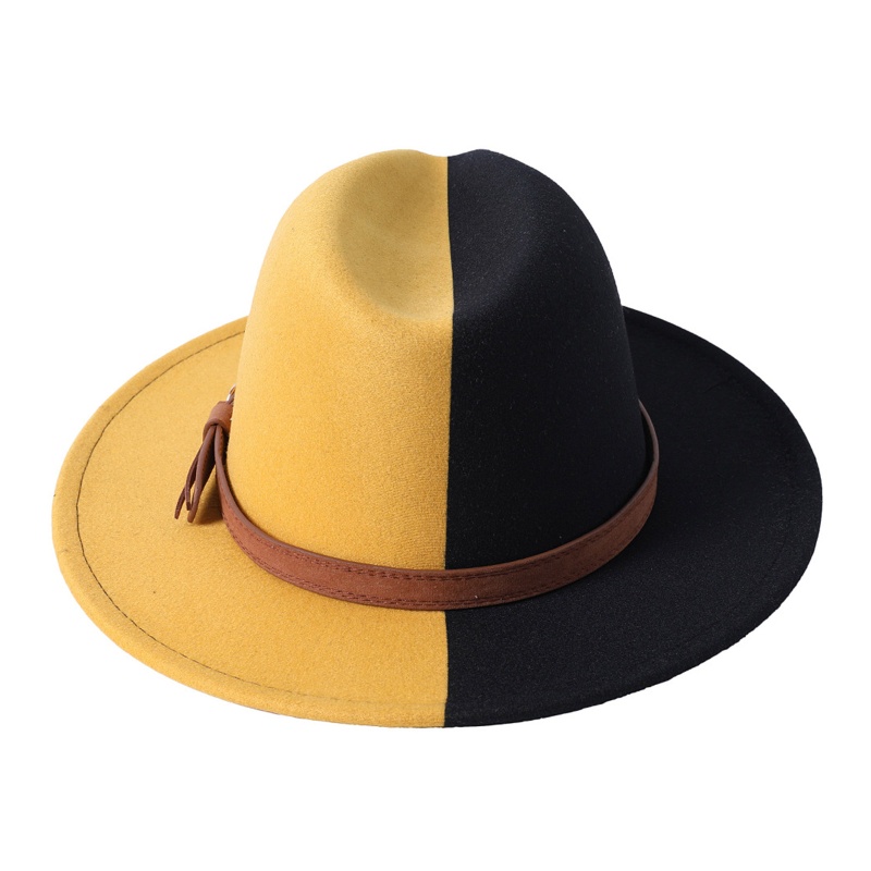 Mũ Cao Bồi Vải Nỉ Chống Nắng Phối Màu Retro Phương Tây Cho Nam