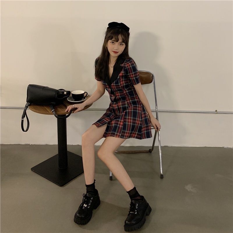 Đầm Cổ Vest Thiết Kế Mới Thời Trang Mùa Hè Theo Phong Cách Retro