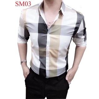 Áo sơ mi nam thời trang cao cấp kẻ sọc Caro