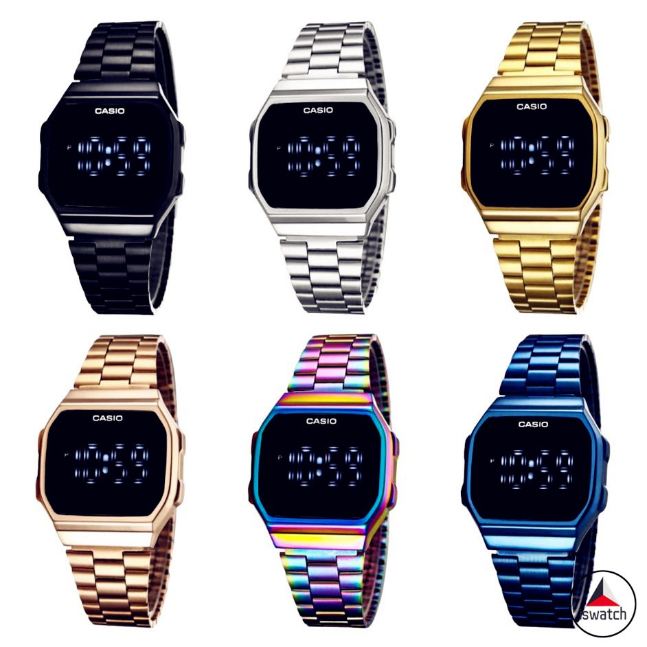 【Ready stock】casio touch screen watch unisex steel watch waterproof digital watch GSHock led sports men women wristwatch men women with gift box