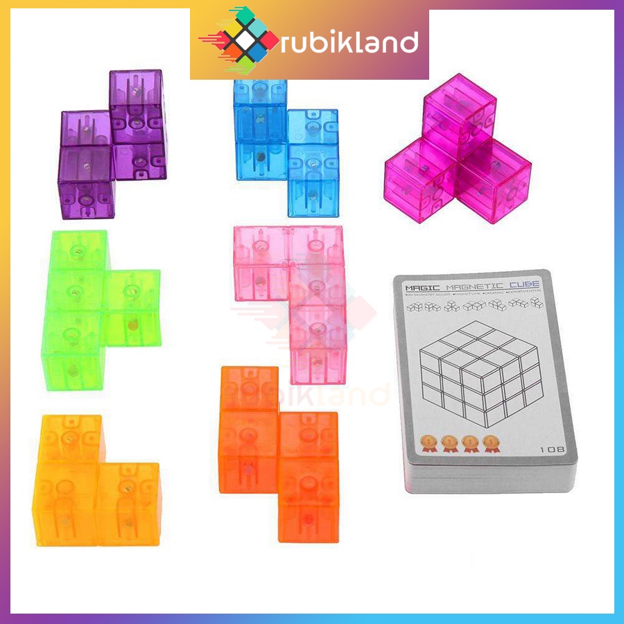 Khối Rubik Lắp Ráp Magic Magnetic Cube YongJun Nam Châm Trong Suốt Rubic Đồ Chơi Trí Tuệ Trẻ Em