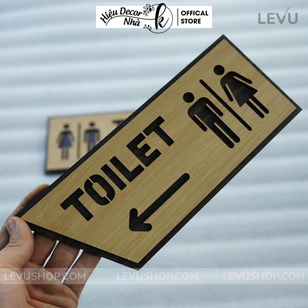 Biển chỉ hướng toilet mũi tên trái phải bằng gỗ sang trọng TL27 - Hiệu Nhà K