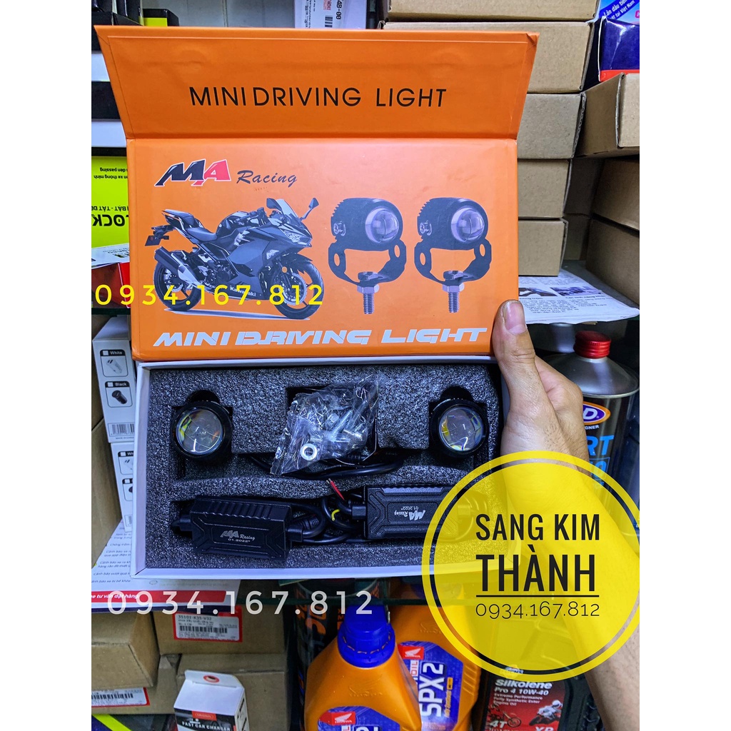 Đèn Bi Cầu Mini Ma Racing Chính Hãng Cos Vàng Pha Trắng