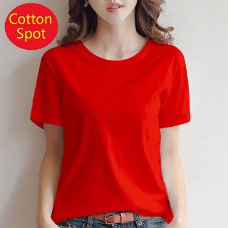 Áo thun tay ngắn cổ tròn 95% cotton thời trang cho nữ