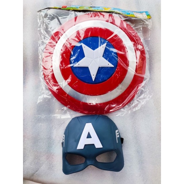 Đồ Chơi Trẻ Em Bộ Khiên + Mặt Nạ Đội Trưởng Mỹ Captain America