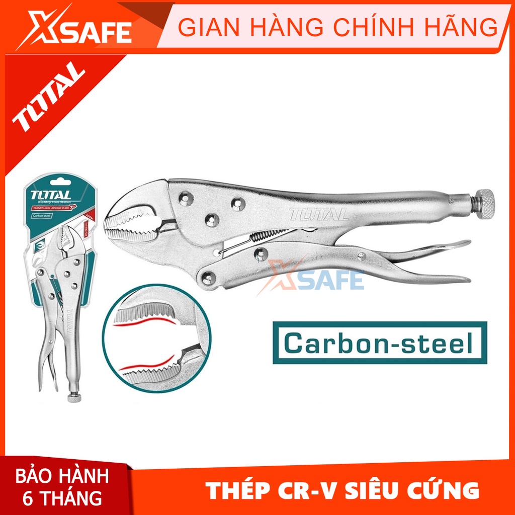 Kìm bấm khoá cứng TOTAL thép Cr-V siêu cứng, chống rỉ sét, cong vênh trong quá trình sử, chất liệu bền chắc - chính hãng