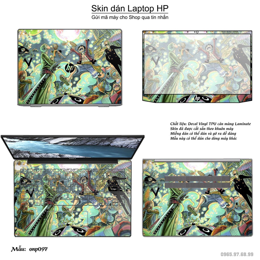 Skin dán Laptop HP in hình One Piece nhiều mẫu 9 (inbox mã máy cho Shop)