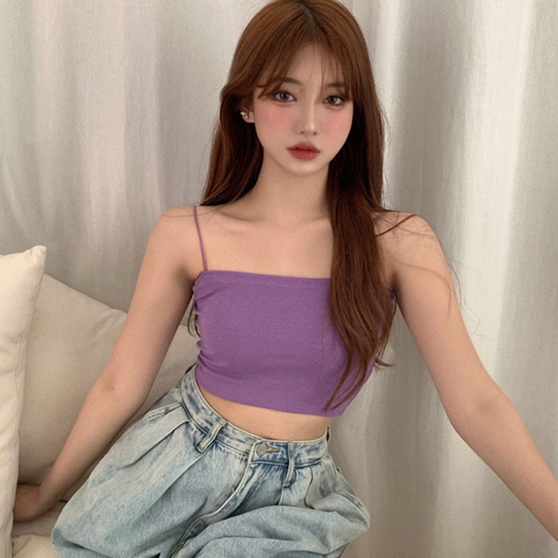 Áo Hai Dây Màu Trơn Form Ôm Quyến Rũ