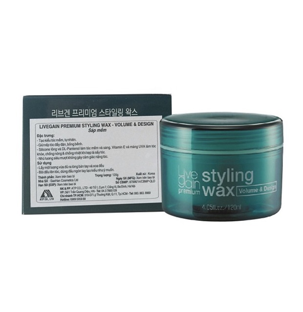 [Chính hãng] [Siêu rẻ] Sáp mềm tạo kiểu tóc Live styling wax 120g Hàn Quốc