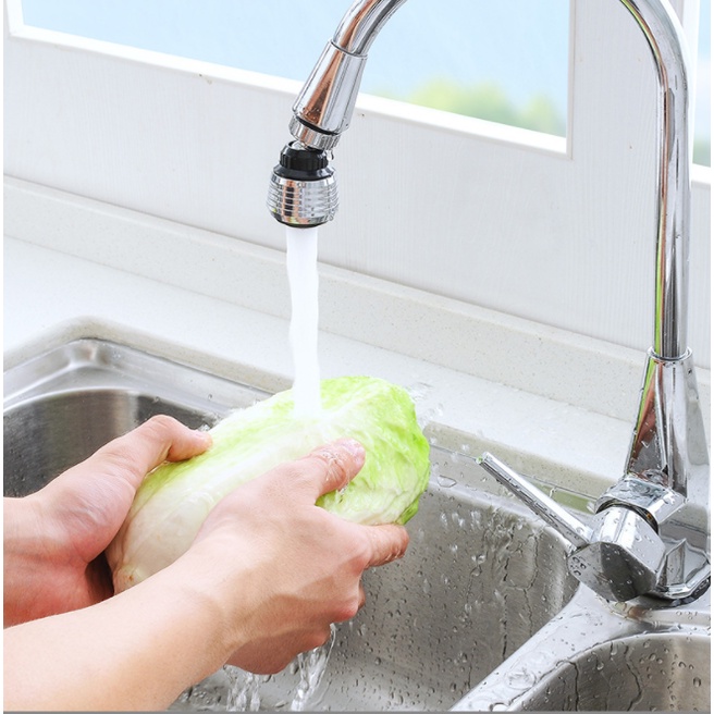 Đầu Vòi Lọc Nước Xoay 360 Độ Bằng Thép Không Gỉ Cho Nhà Bếp