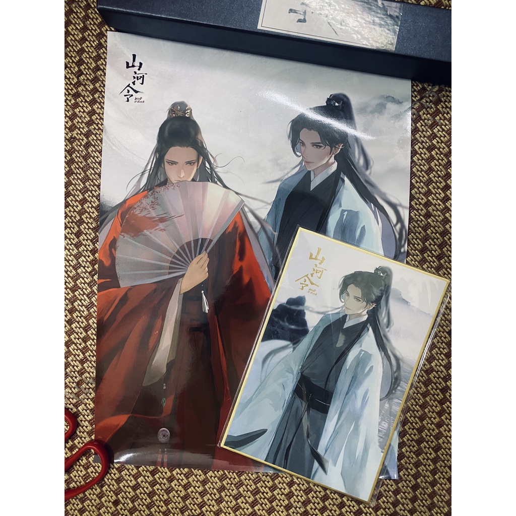 Postcard giấy dày vẽ tay nhân vật trong Sơn Hà Lệnh bản ủy quyền Chu Tử Thư/ Ôn Khách Hành.