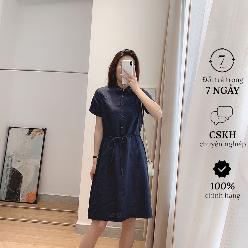 Váy sơ mi nữ dáng dài, váy đũi form suông công sở, kèm dây buộc eo (ảnh thật)