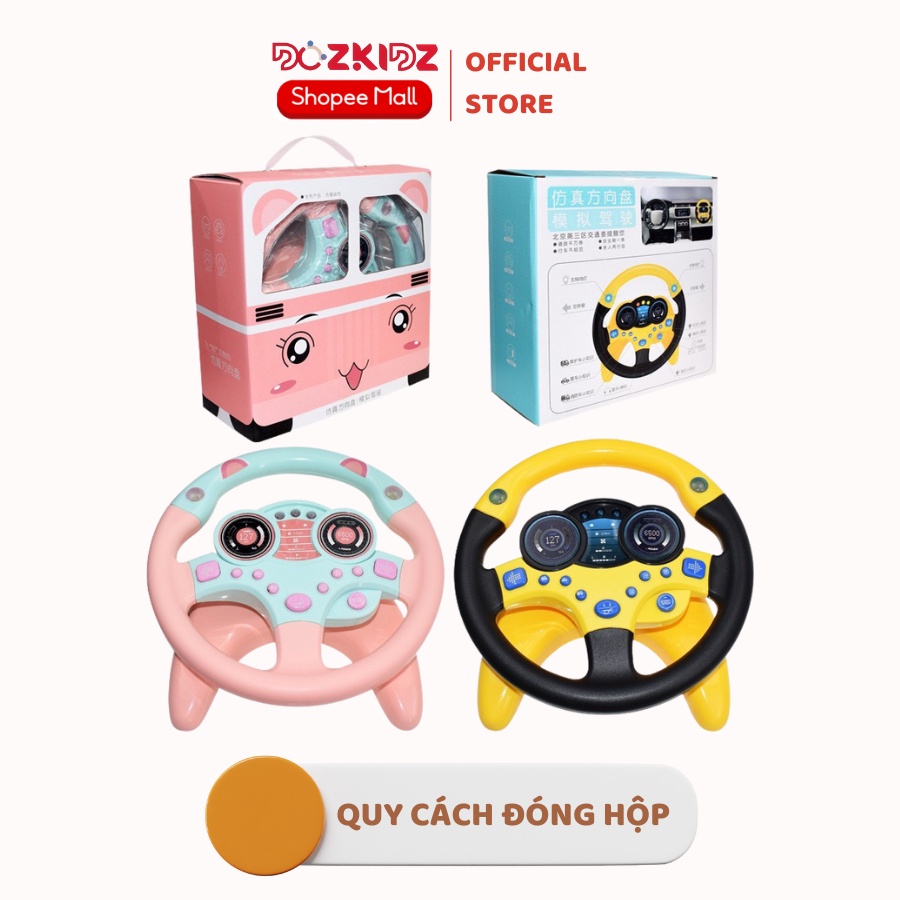 Vô lăng đồ chơi bé trai bé gái dùng pin có nhạc và các nút điều khiển - DOZKIDZ