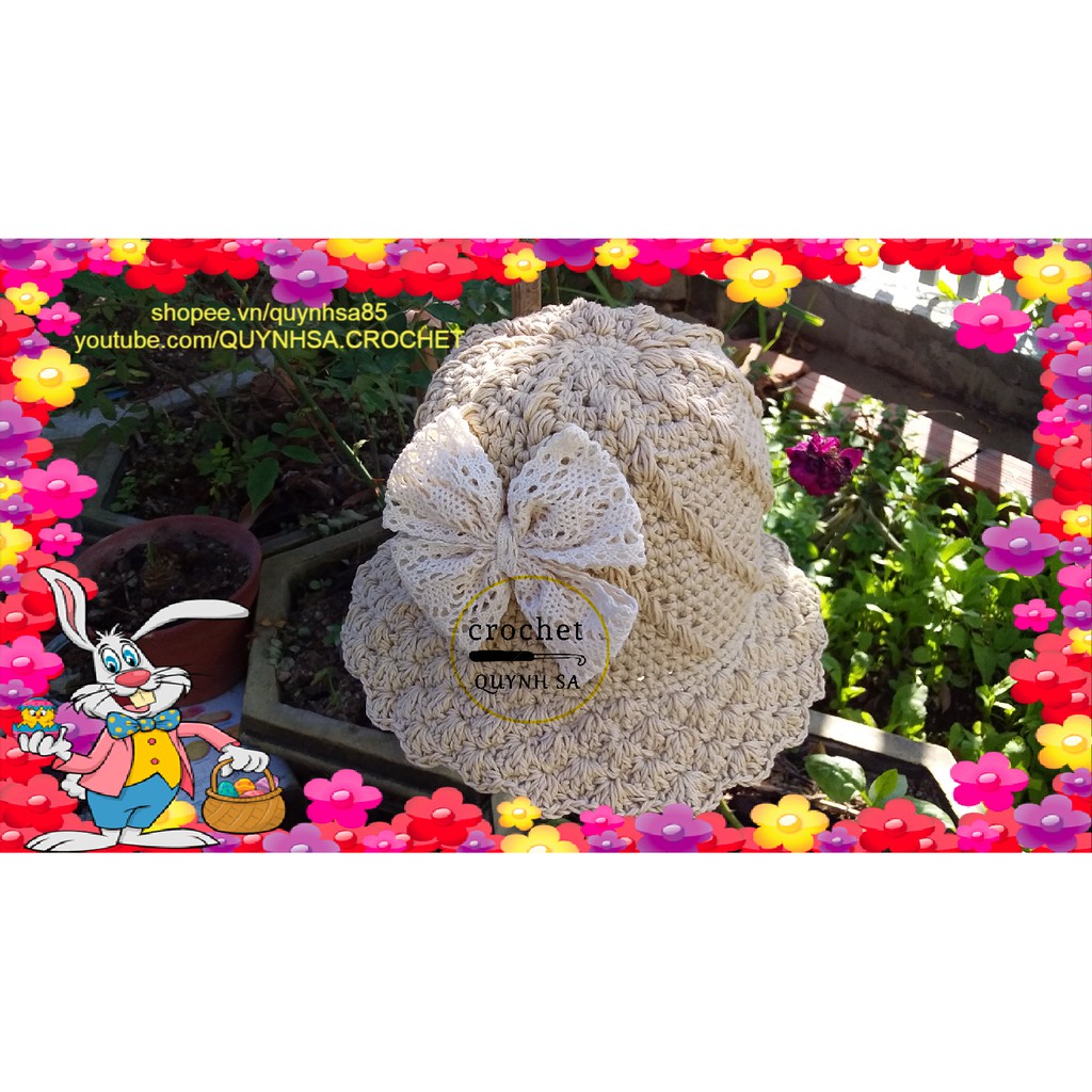 Mũ xinh mùa hè cho bé gái M291 - baby girl summer hat crochet