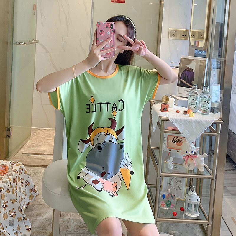 Đầm Ngủ Ngắn Tay Size Lớn Xinh Xắn Dành Cho Nữ / Size M-3Xl | BigBuy360 - bigbuy360.vn