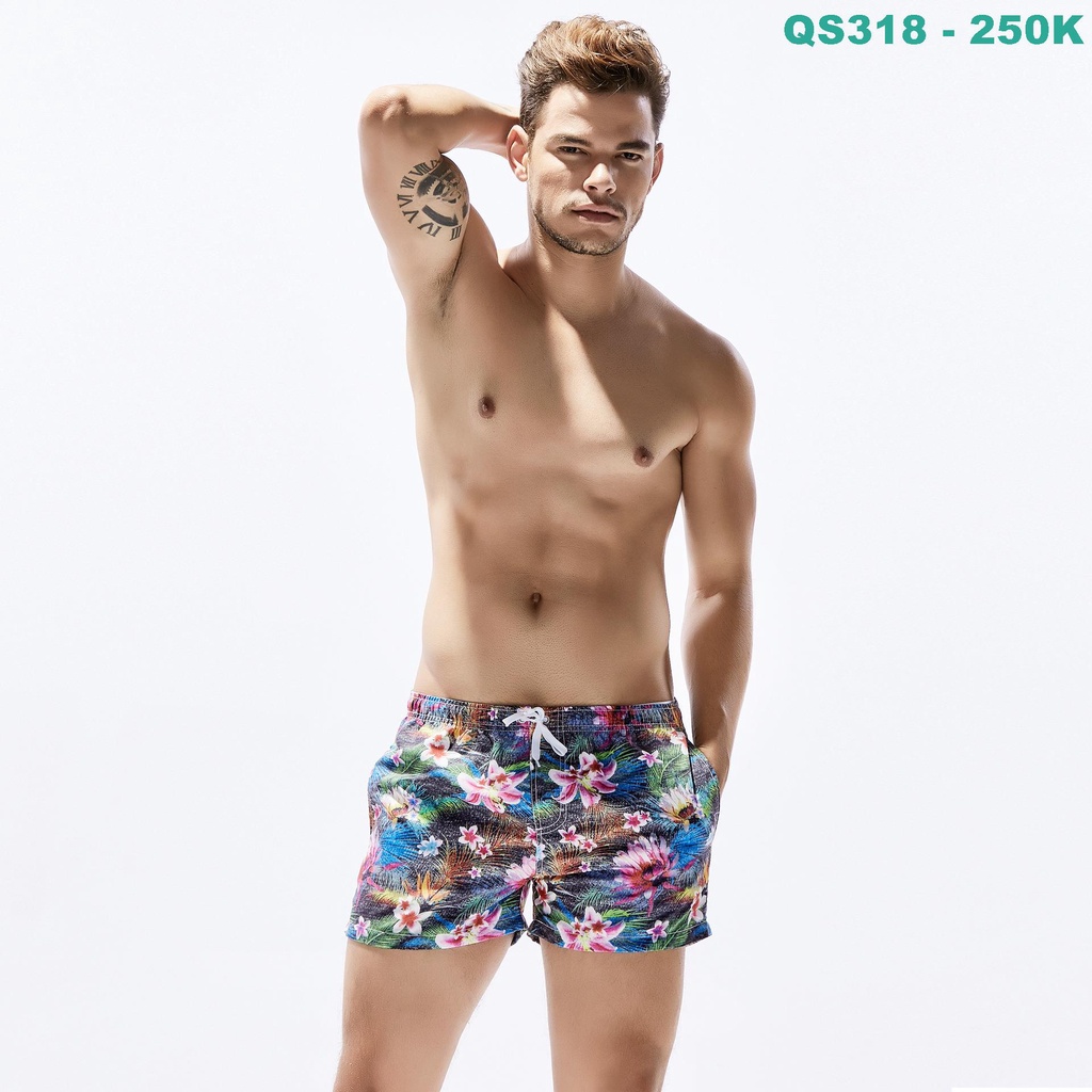 Quần short đi biển hoa lá QS318-QS372-QS373-QS376-QS389-QS390-QS391-QS395