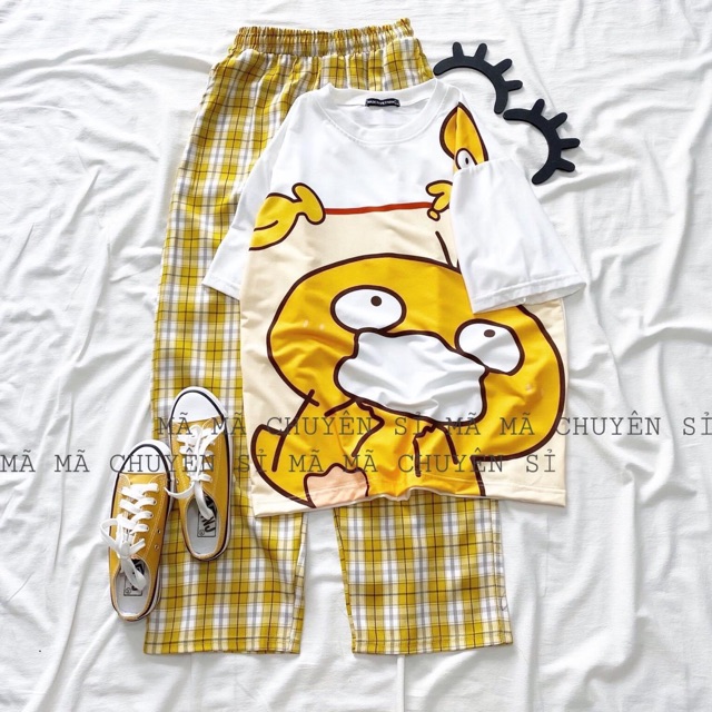 Sét áo 3D + quần kẻ vàng tươi